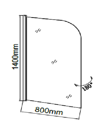 Душевая шторка на ванну (80х140) Grossman GR-100P хром, распашная